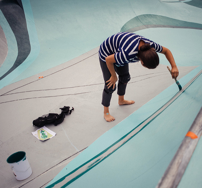 Réalisation d'une peinture monumentale sur le skatepark de Montauban