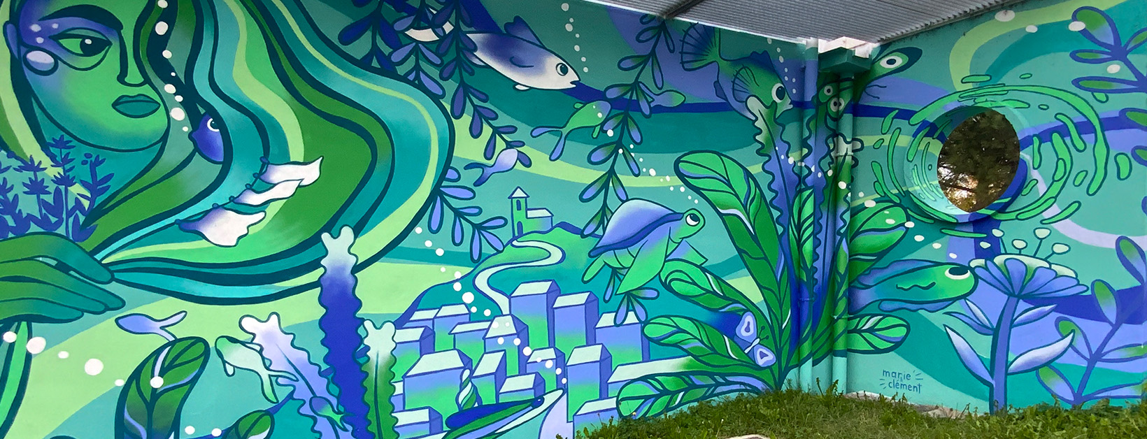 Fresque peinte aux alentours du Port Canal à Montauban