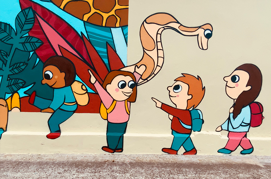 Atelier participatif : réalisation d'une fresque avec les élèves de l'école de Carreyrat